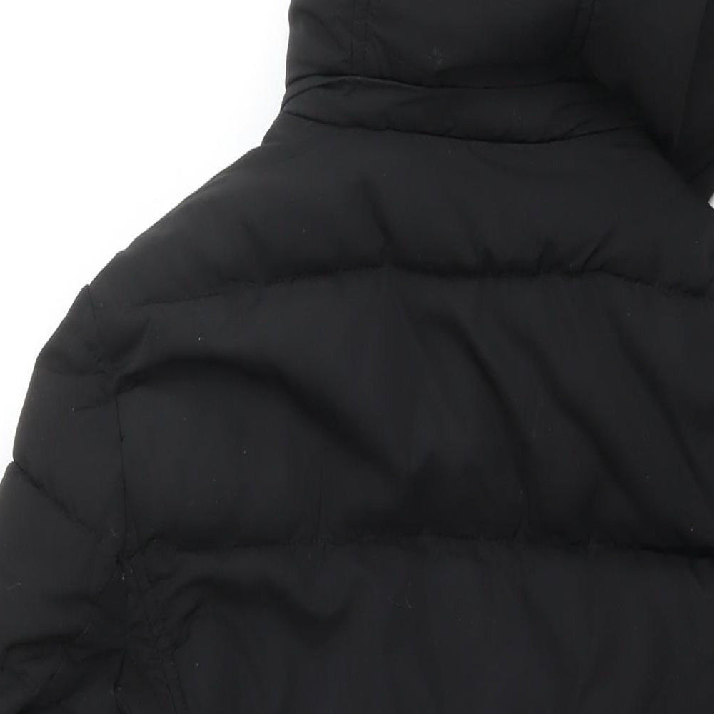 Warehouse Womens Black Parka Jacket Size 10 Zip
