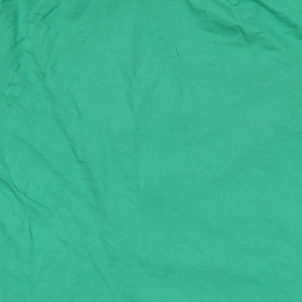 Disney Womens Green Cotton Basic T-Shirt Size 10 Crew Neck