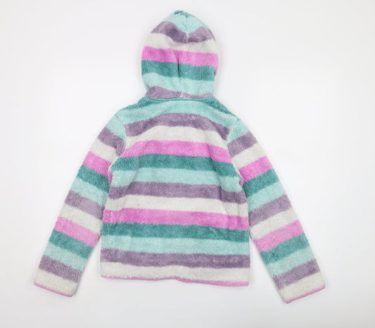John Lewis Girls Multicoloured Striped Jacket Size 11 Years Zip