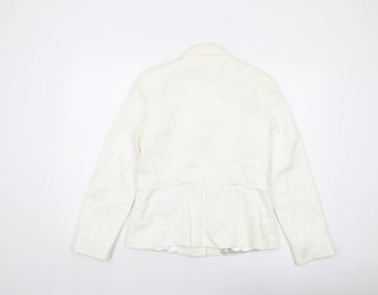 Savoir Womens Ivory Jacket Size 12 Button