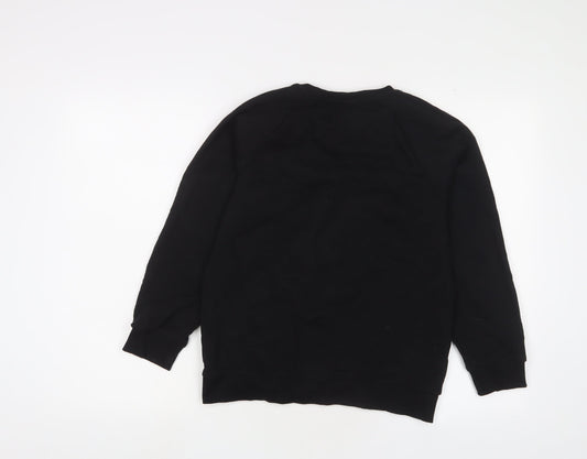 Stitche Girls Black Cotton Pullover Sweatshirt Size 11-12 Years Pullover
