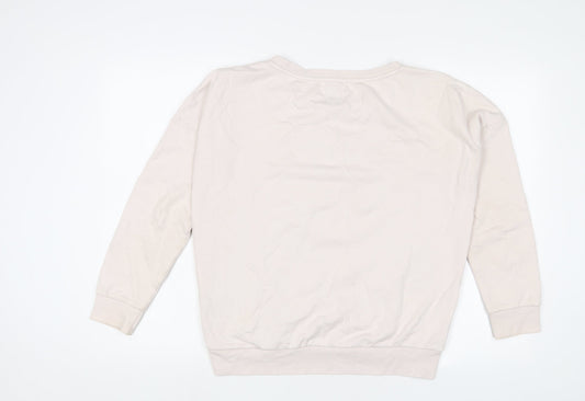 Only Womens Pink Cotton Pullover Sweatshirt Size M Pullover - Embroidered