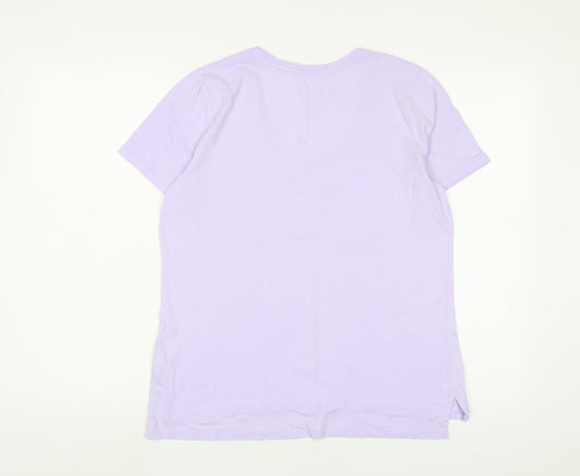 Womens UK Size M Lands' End Purple Cotton T-Shirt