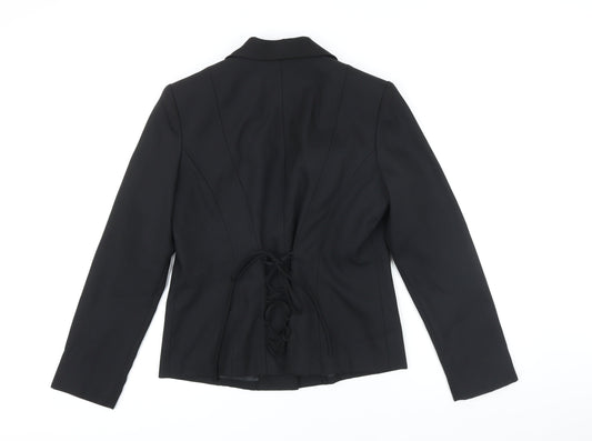 Together Womens Black Jacket Blazer Size 12 Button