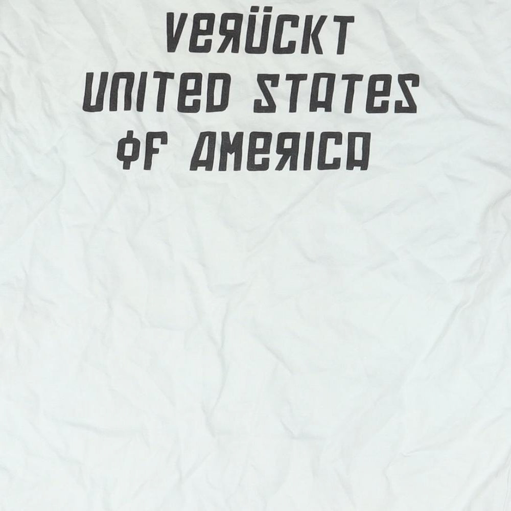Veruckt Mens Blue Cotton T-Shirt Size M Round Neck - Logo