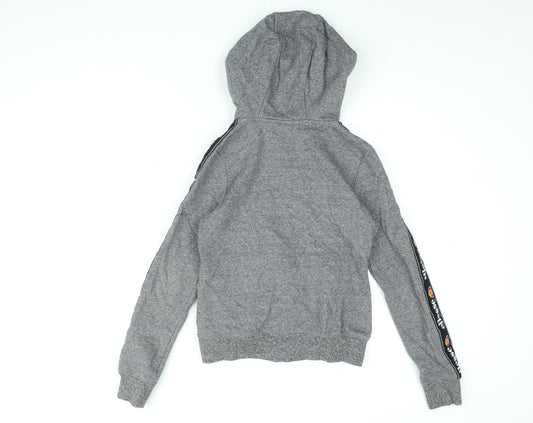 ellesse Womens Grey Cotton Full Zip Hoodie Size 6 Zip