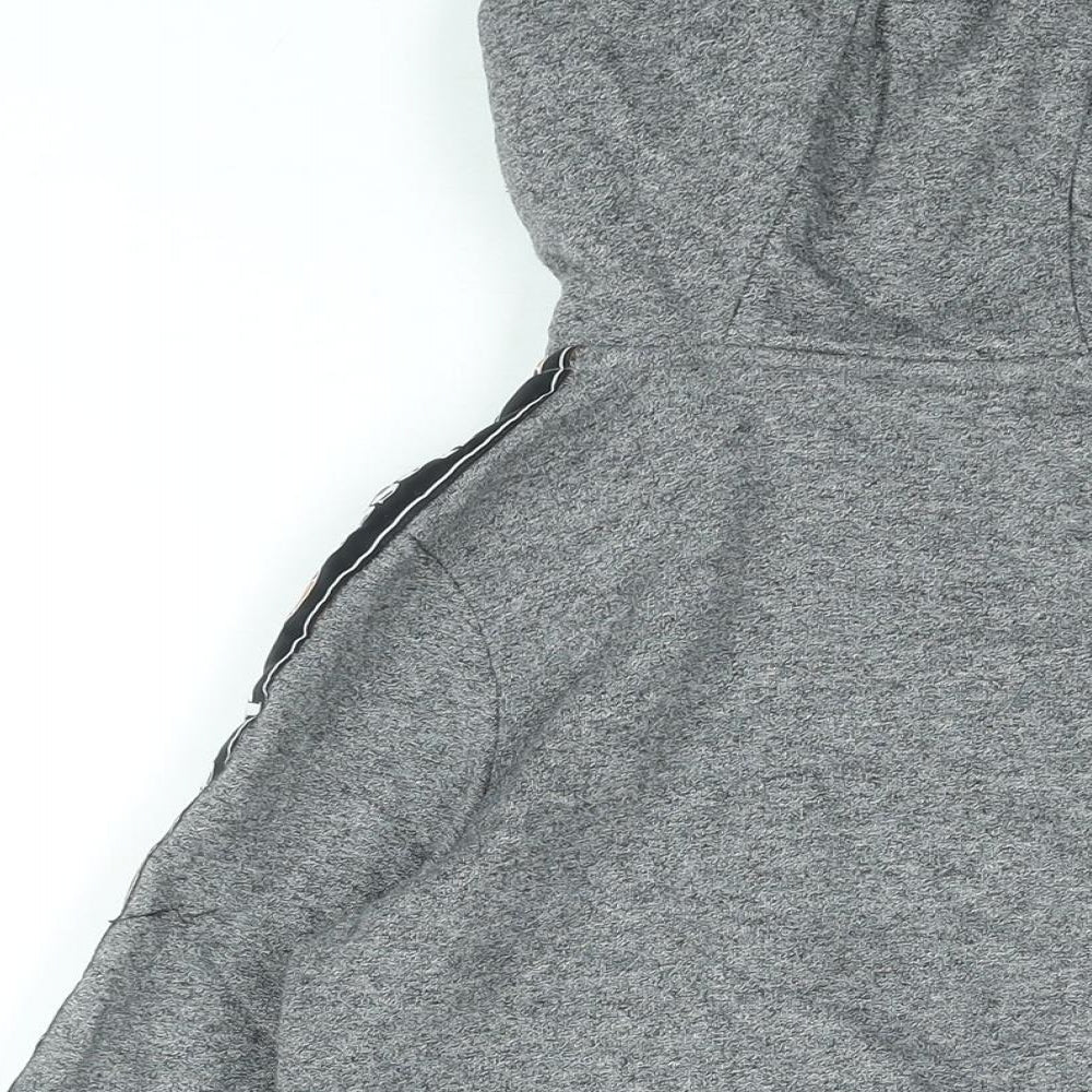 Brand and care label for Ellesse women’s grey cotton full zip hoodie, size UK 6, zip