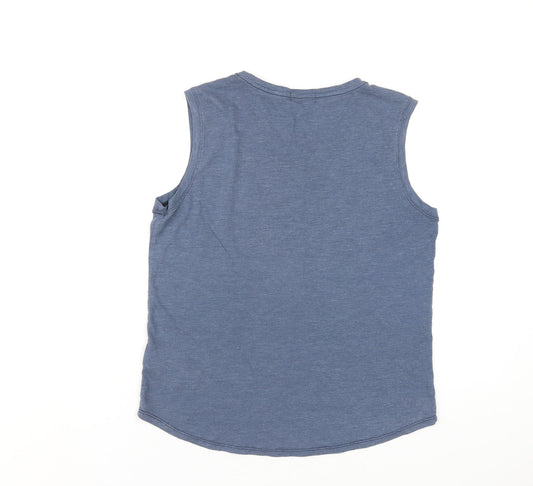 Gap Womens Blue Cotton Basic Tank Size M Round Neck