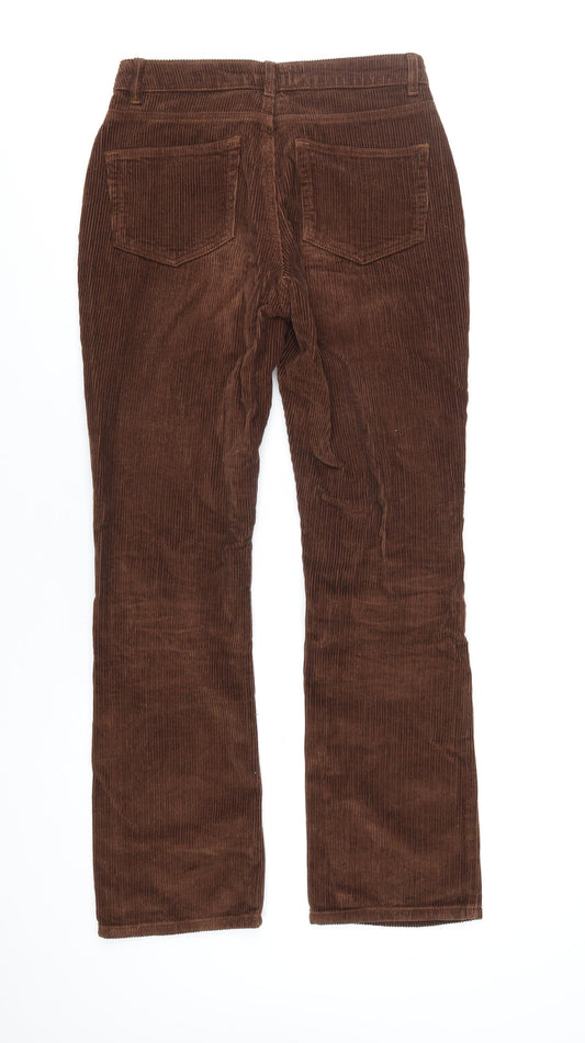 ASOS Womens Brown Cotton Trousers Size 26 in L32 in Regular Button