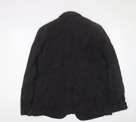 Debenhams Mens Brown Plaid Jacket Blazer Size L Button