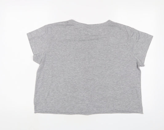 Disney Womens Grey Polyester Cropped T-Shirt Size 20 Collared - Minnie Mouse