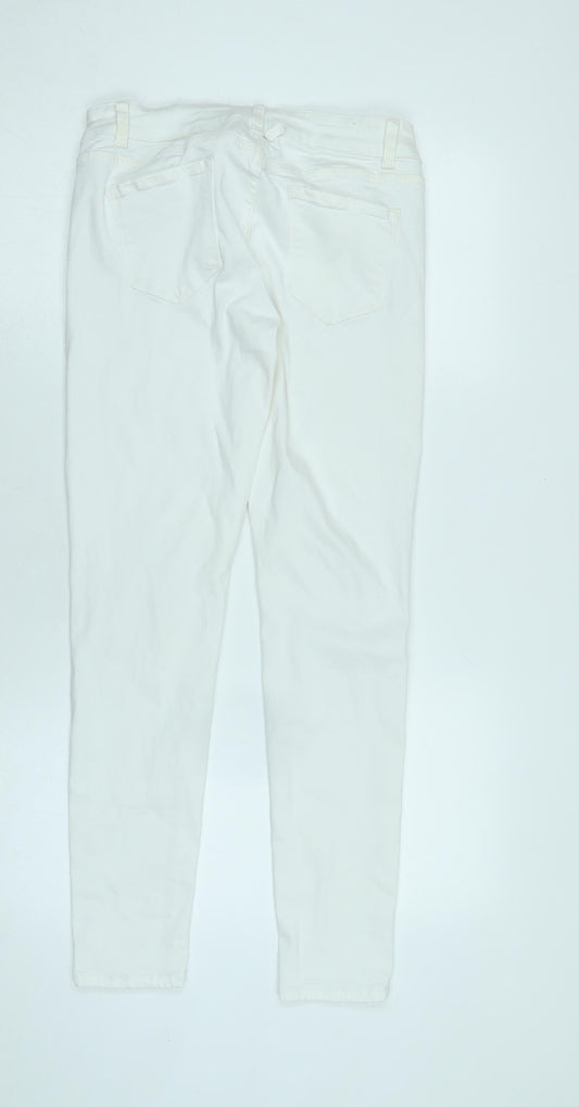 tokik 3 Womens Silver Cotton Blend Tapered Jeans Size 26 in L28 in Regular Zip - Logo- Stud detail