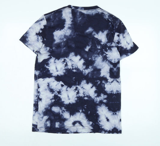 Hollister Womens Blue Cotton Blend Basic T-Shirt Size S Crew Neck