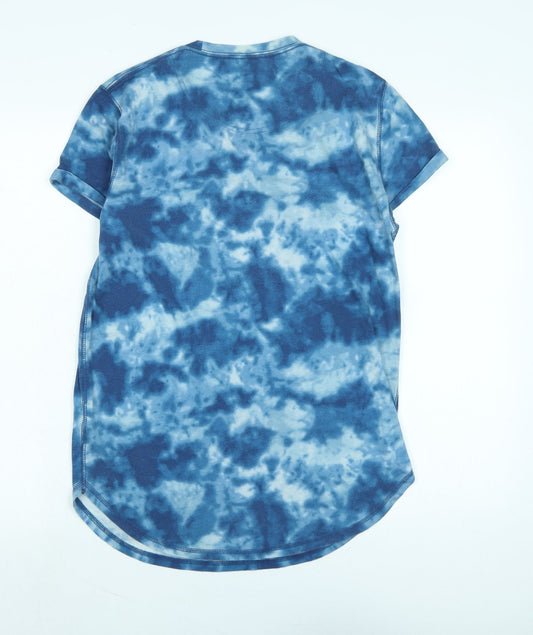 Hollister Womens Blue Cotton Blend Basic T-Shirt Size S Crew Neck - Logo