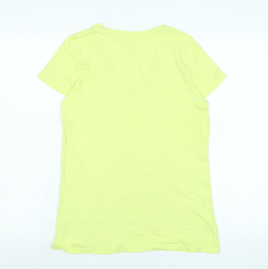 Gap Womens Yellow Cotton Basic T-Shirt Size M V-Neck
