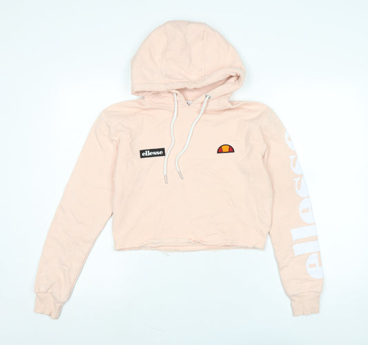 ellesse Womens Pink Polyester Pullover Hoodie Size 8 - Logo - Ellesse