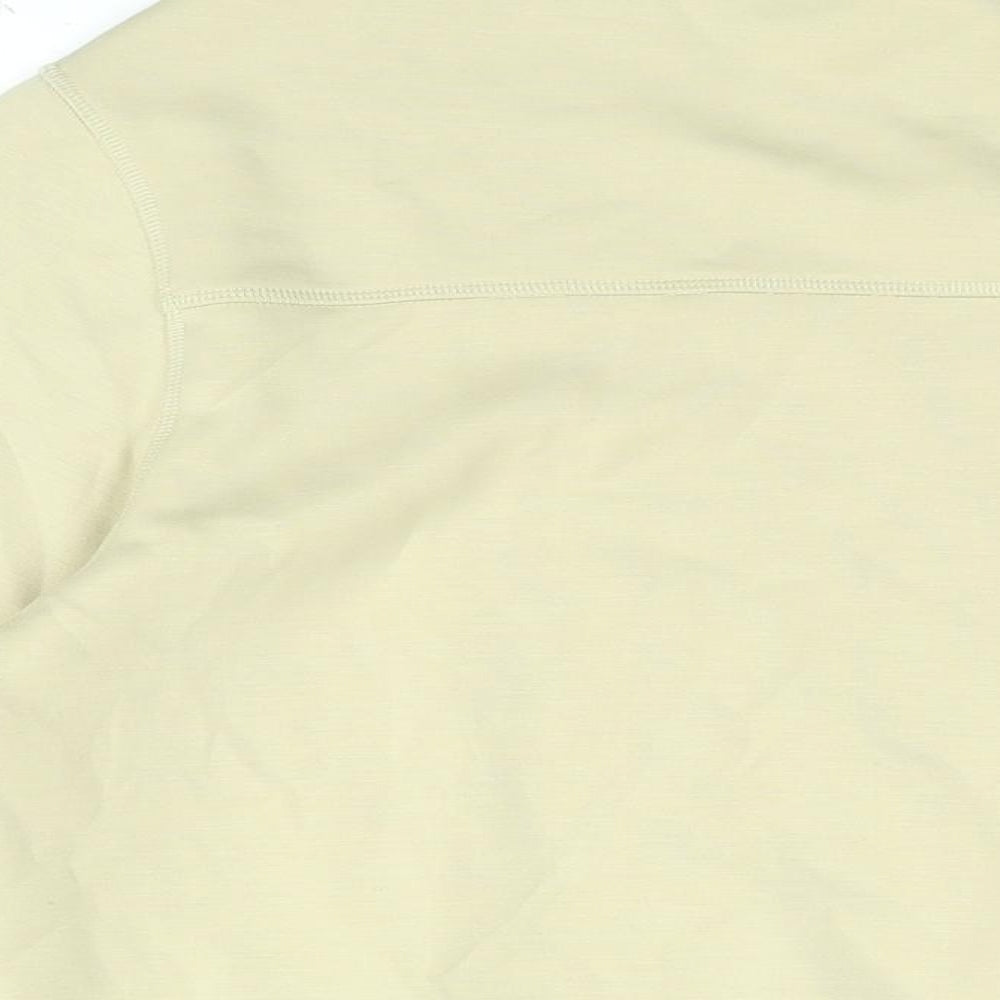 Brand and care label for Autograph women’s beige polyester pullover sweatshirt, size UK 14, pullover