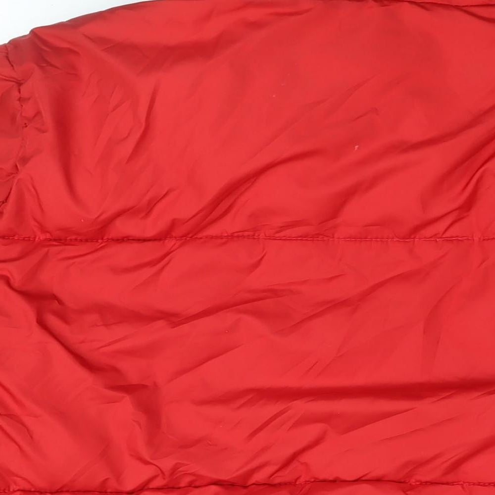 New Look Womens Red Puffer Jacket Coat Size L Zip