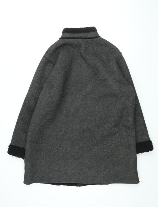 Marks and Spencer Womens Grey Overcoat Coat Size 18 Zip