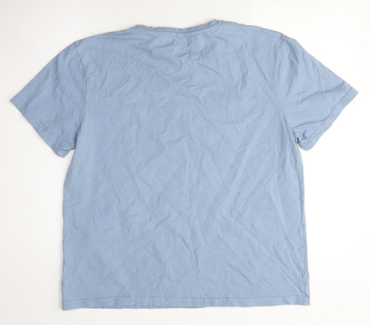 Disney Men's Blue Graphic T-Shirt Mickey Size L