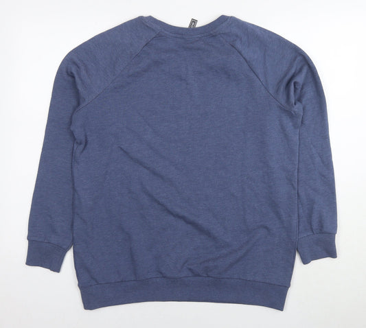 Rainbow Womens Blue Cotton Pullover Sweatshirt Size M Pullover - Flowers