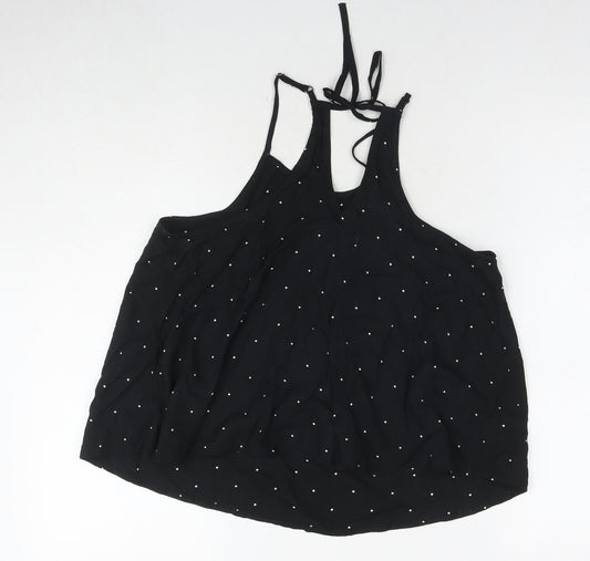 Hollister Womens Black Polka Dot Viscose Camisole Tank Size XS Square Neck