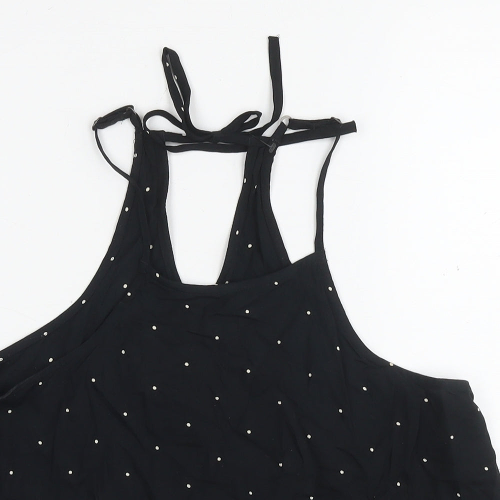 Hollister Womens Black Polka Dot Viscose Camisole Tank Size XS Square Neck