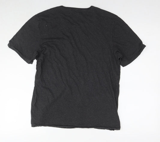 Boss Mens Grey Cotton T-Shirt Size L Round Neck
