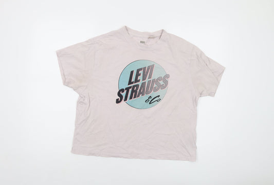 Levi's Womens Pink Cotton Basic T-Shirt Size S Crew Neck