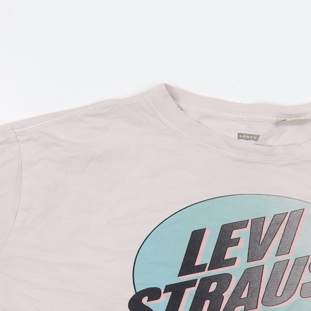 Levi's Womens Pink Cotton Basic T-Shirt Size S Crew Neck
