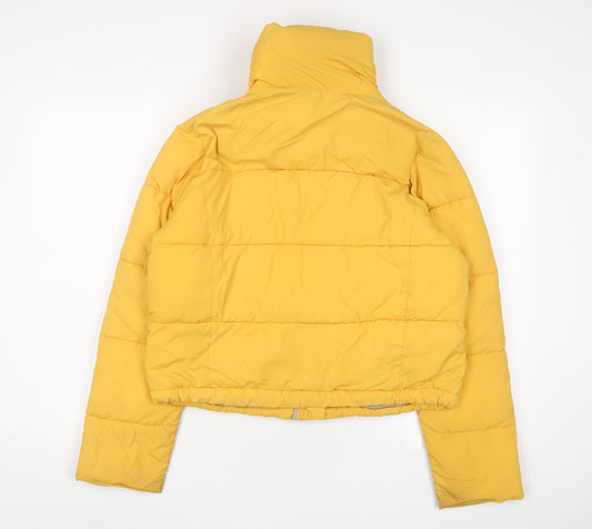 Hollister Womens Yellow Quilted Coat Size XS Zip