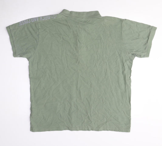 Duck and Cover Men's XL Green Collared T-Shirt
