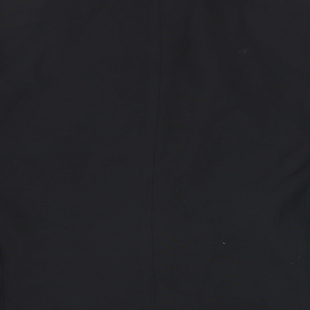 Brand and care label for boohooMAN men’s black polyester jacket blazer, size 40, regular
