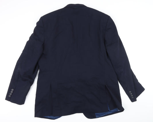 Marks and Spencer Mens Blue Wool Jacket Blazer Size 46 Big & Tall