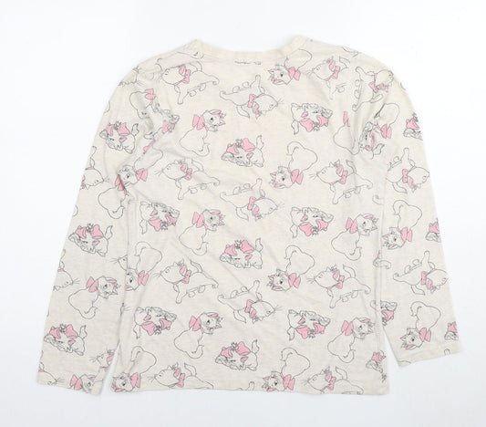 Disney Womens Ivory Cotton Basic T-Shirt Size 10 Round Neck - Marie The Aristocats Size 10-12