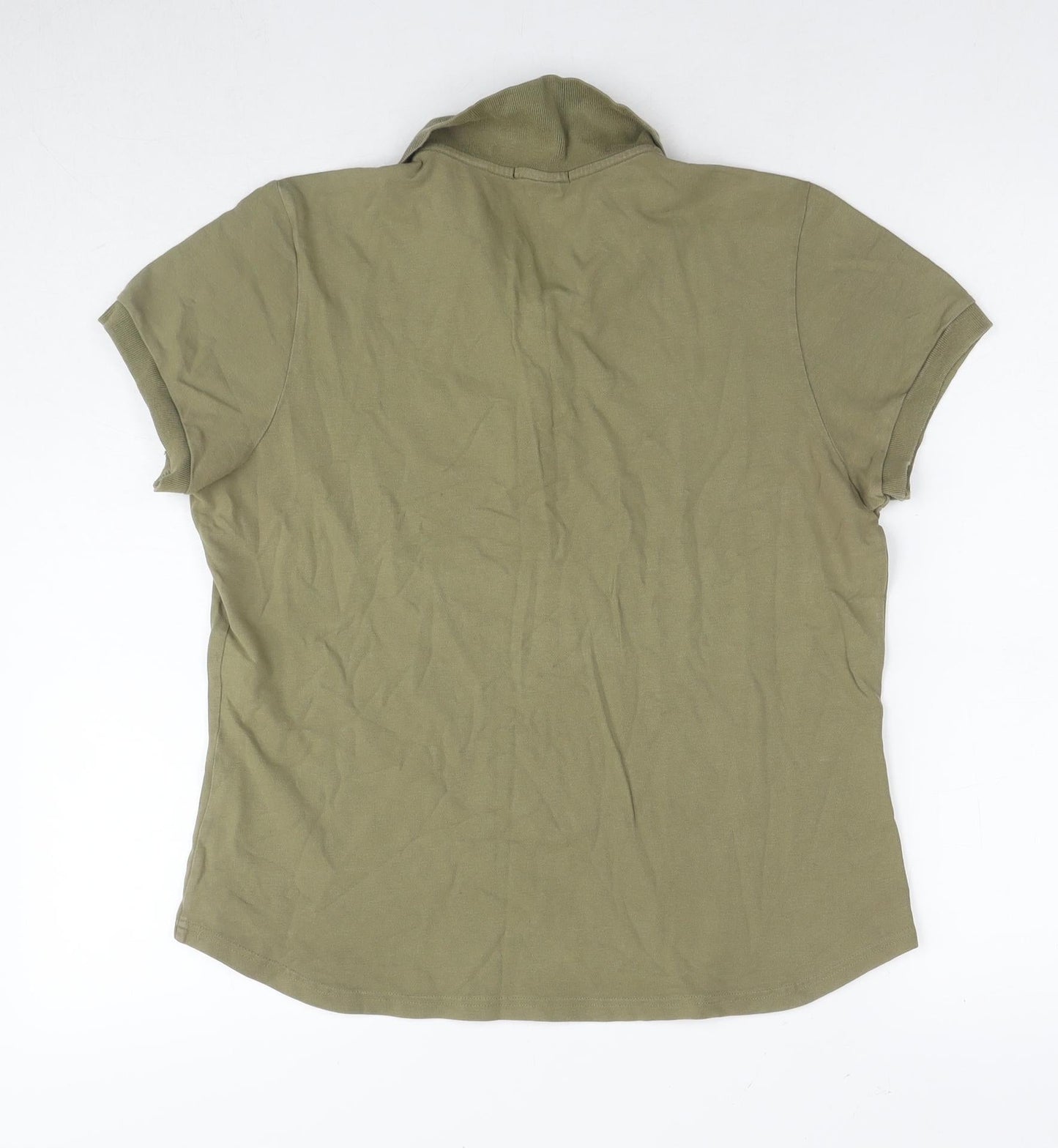 Gap Womens Green Cotton Basic Polo Size L Collared