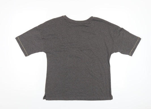 Marks and Spencer Womens Grey Solid Cotton Top Pyjama Top Size 8