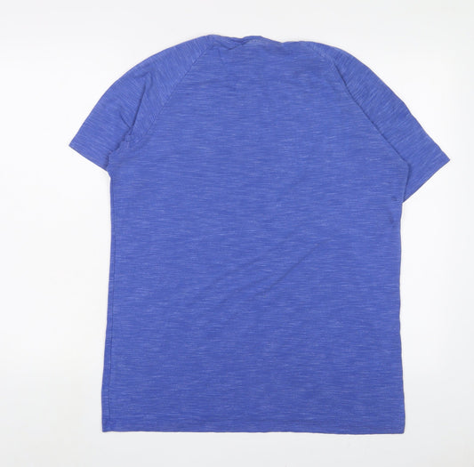 Myprotein Mens Blue Polyester Basic T-Shirt Size L Crew Neck Pullover - Logo