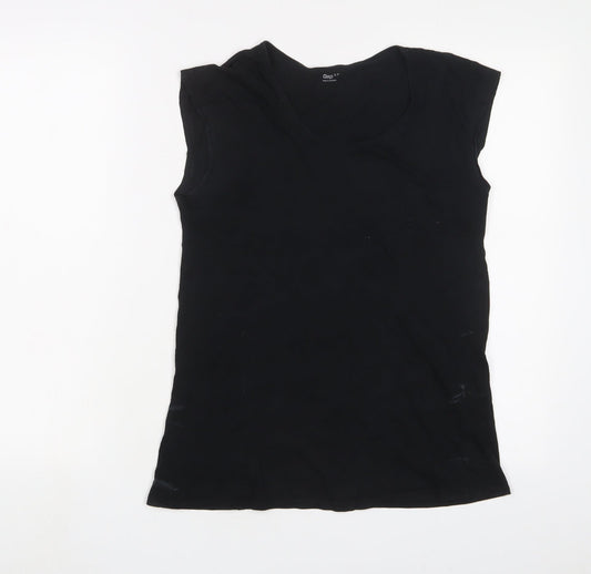 Gap Womens Black Cotton Basic T-Shirt Size S Scoop Neck