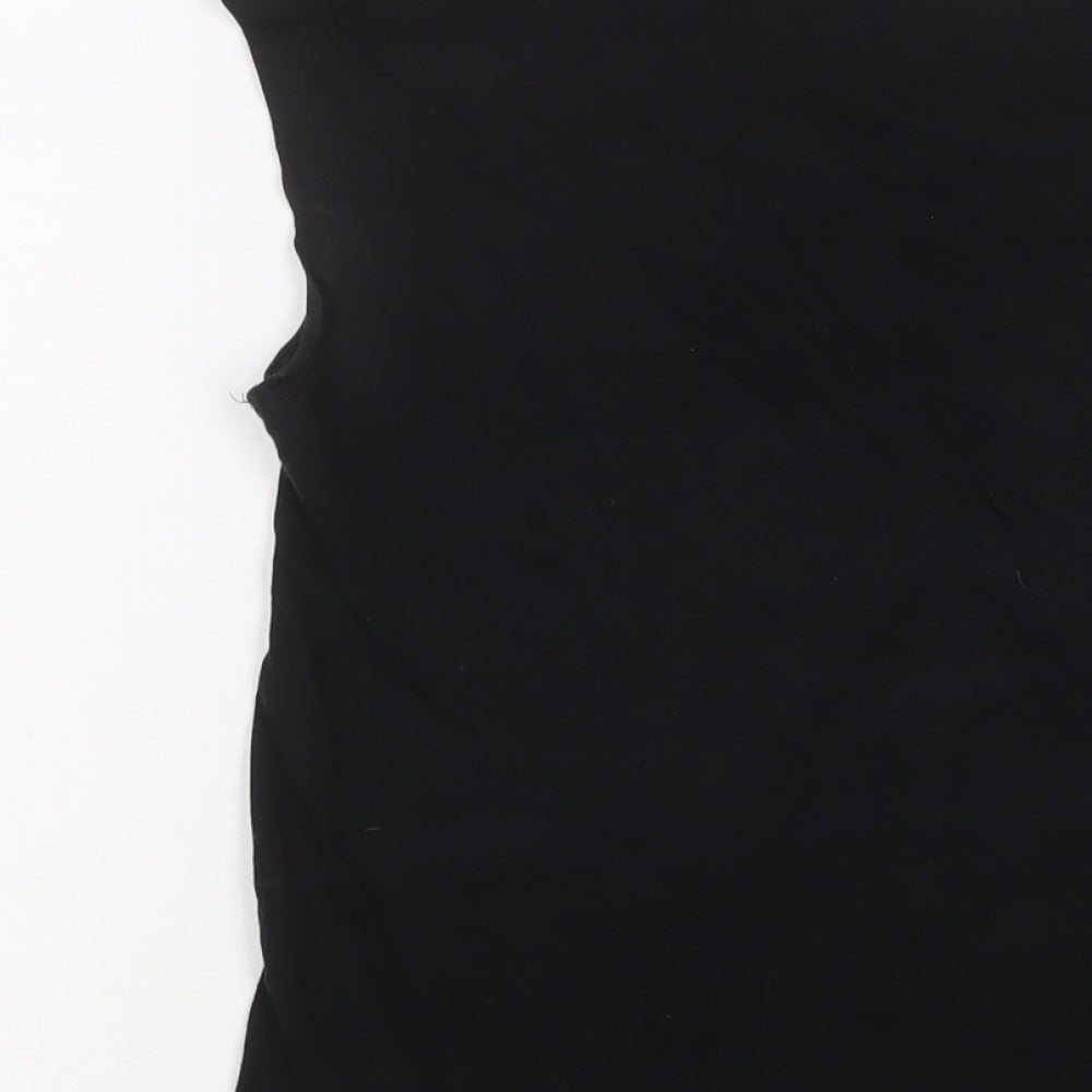 Gap Womens Black Cotton Basic T-Shirt Size S Scoop Neck