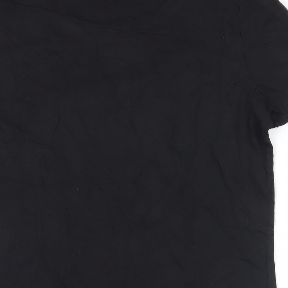 VERO MODA Womens Black Cotton Basic T-Shirt Size M Round Neck - Iceland