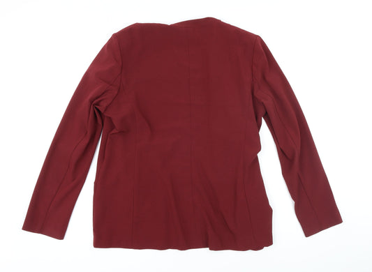 M&S Womens Red Jacket Blazer Size 10