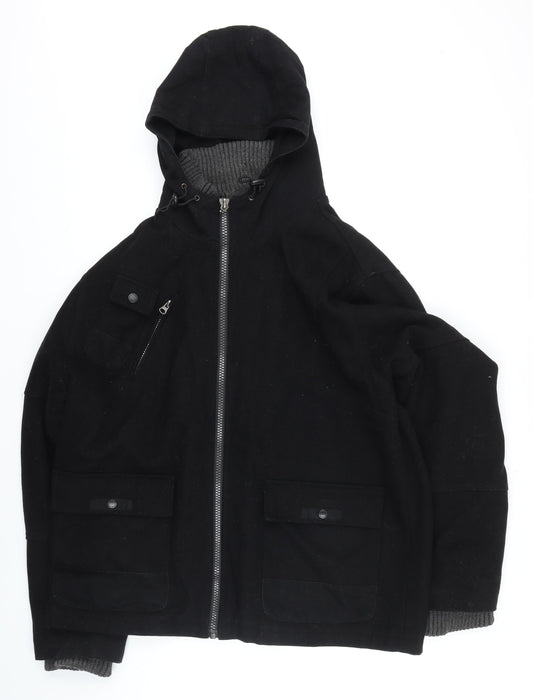 Additional front view of Lee Cooper men’s black jacket, size XL, zip