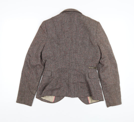 H&M Womens Multicoloured Geometric Jacket Blazer Size 10 Snap