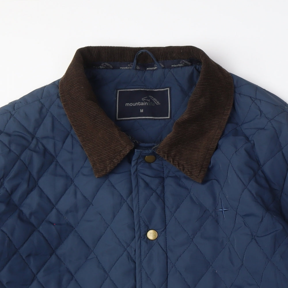Mountain Life Men's Blue Quilted Jacket, M, Outdoor Casual
