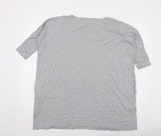 Gap Womens Grey Cotton Basic Blouse Size S Round Neck