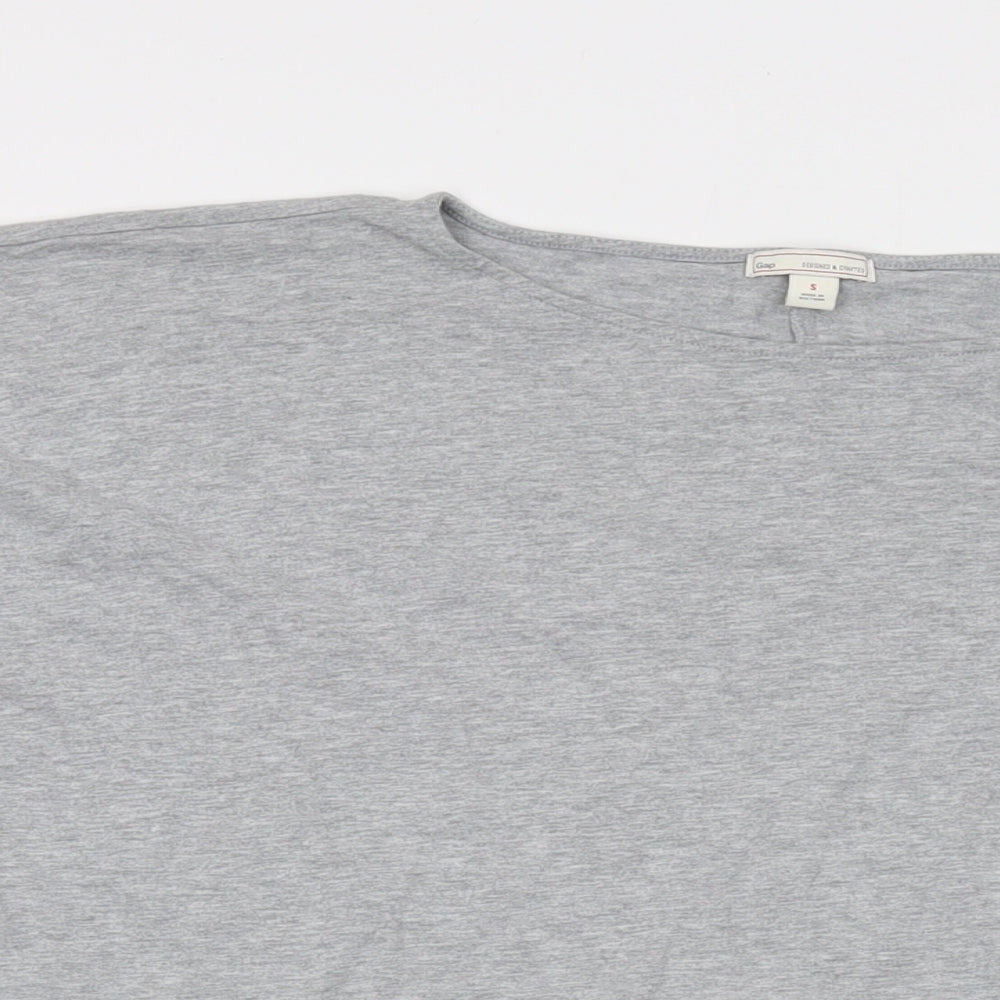 Gap Womens Grey Cotton Basic Blouse Size S Round Neck