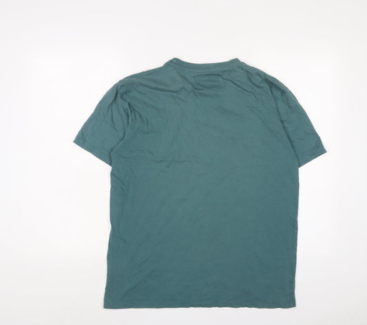 SandStone Mens Blue Cotton T-Shirt Size M Crew Neck