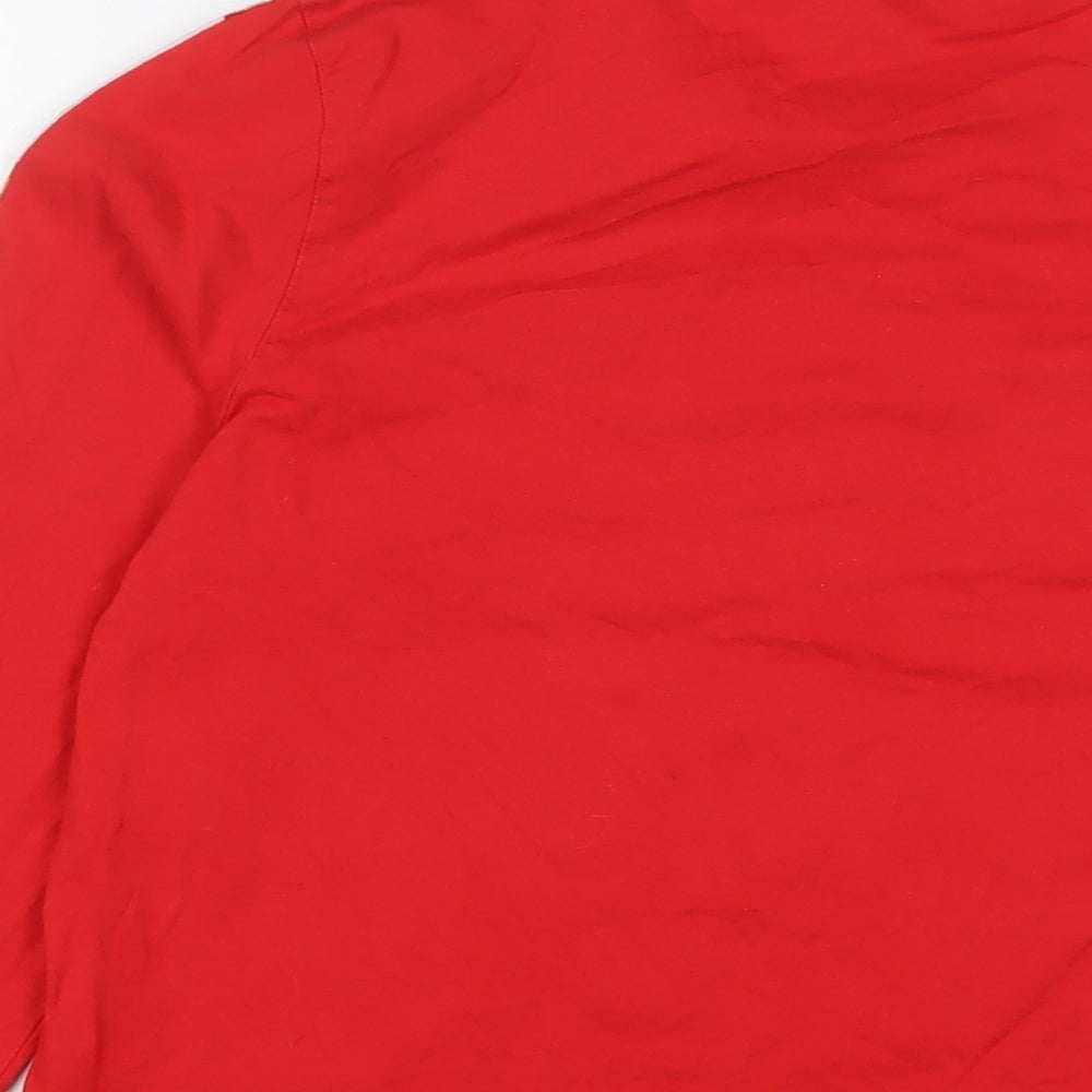 ellesse Womens Red Cotton Basic T-Shirt Size 10 Crew Neck - Logo, Embroidered
