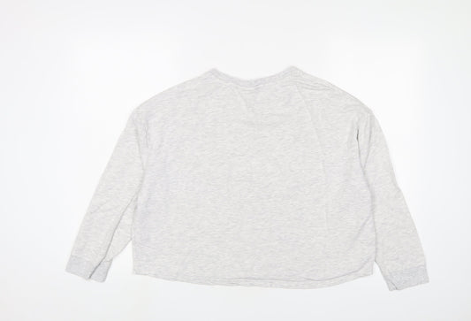Mickey Mouse Womens Grey Cotton Pullover Sweatshirt Size M Pullover